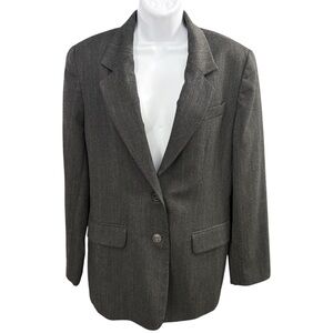 Talbots Gray 100% Wool Blazer Suit Jacket Women’s Size 8‎ Vintage*